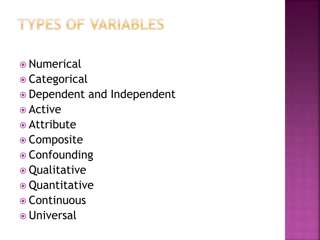 types of variables