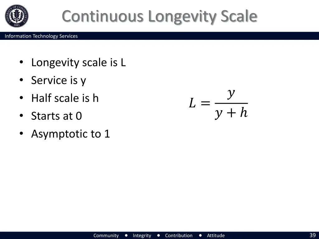 continuous longevity scale