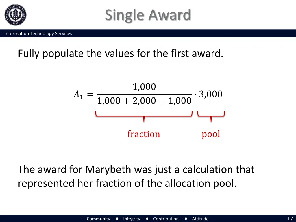 single award