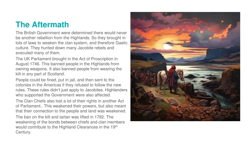 the aftermath the british government were