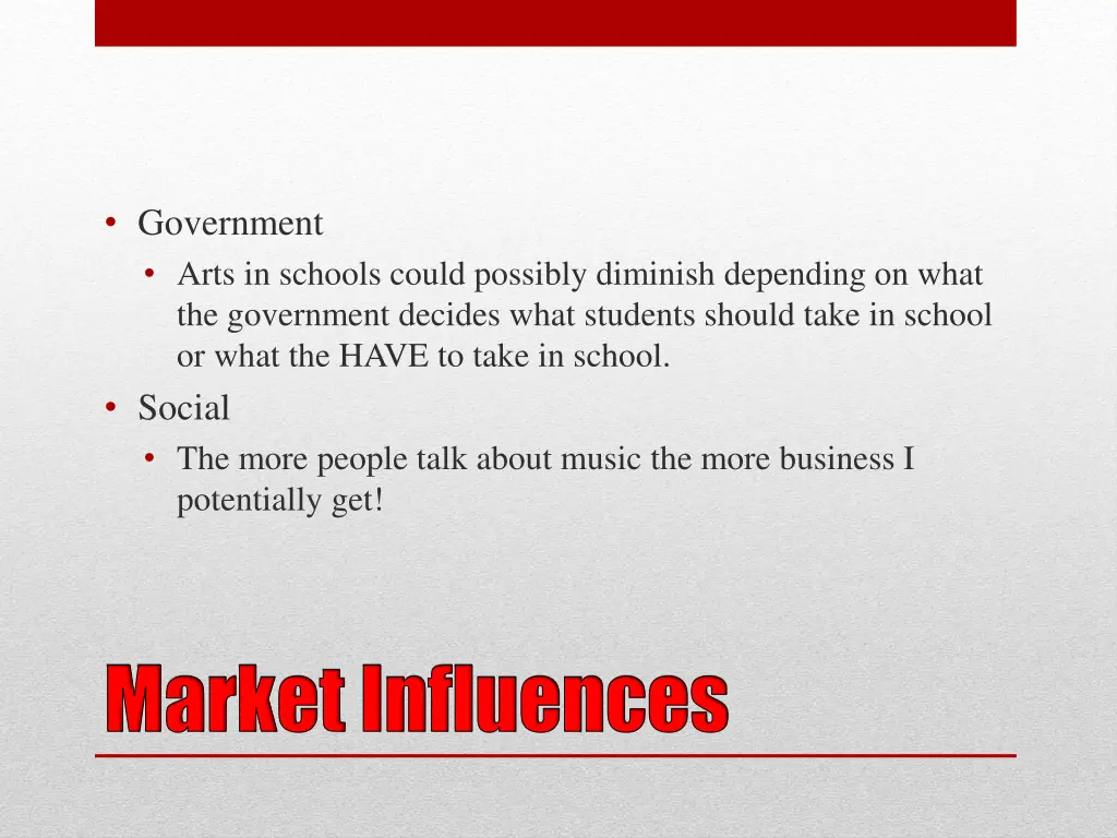 government arts in schools could possibly