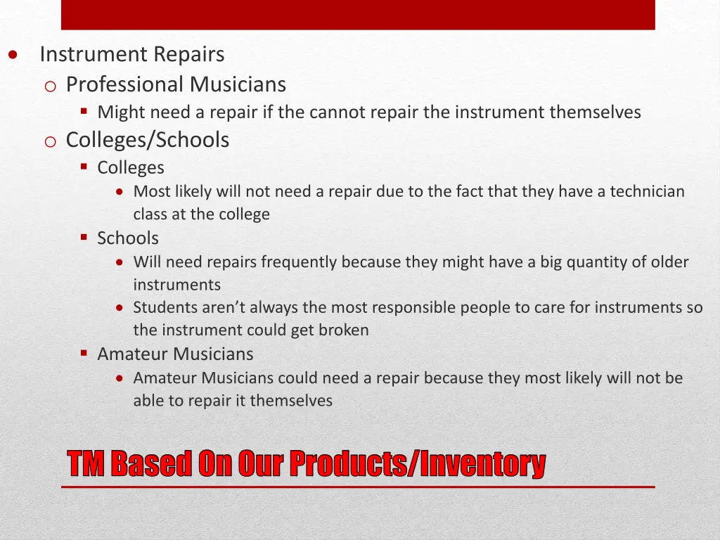 instrument repairs o professional musicians might