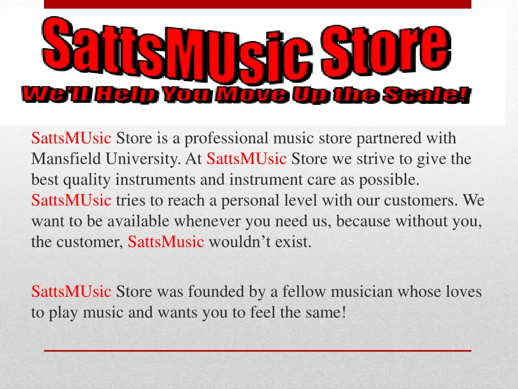 sattsmusic store is a professional music store