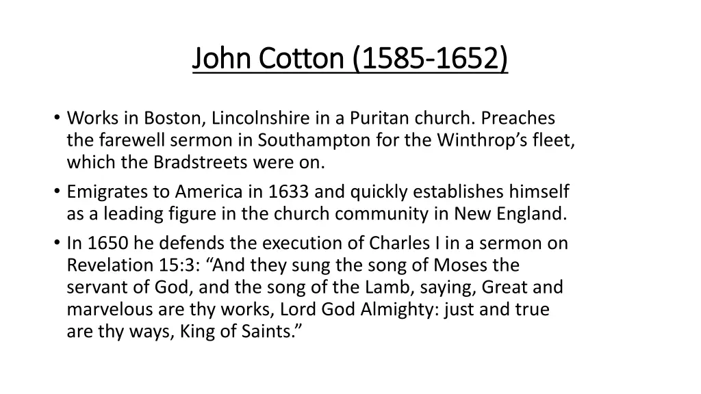 john cotton 1585 john cotton 1585 1652
