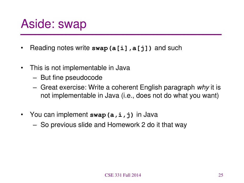 aside swap