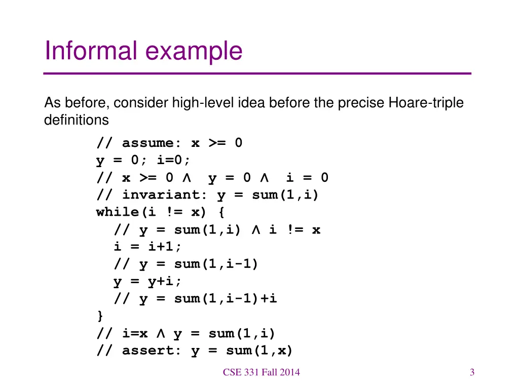 informal example