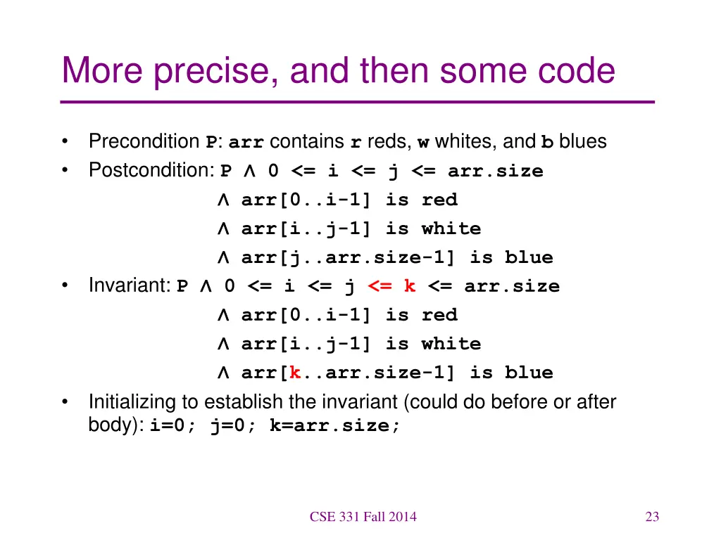 more precise and then some code