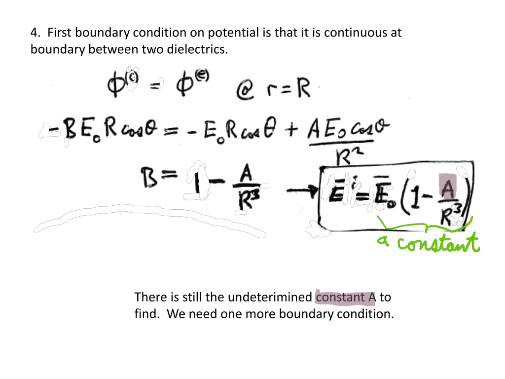 4 first boundary condition on potential is that