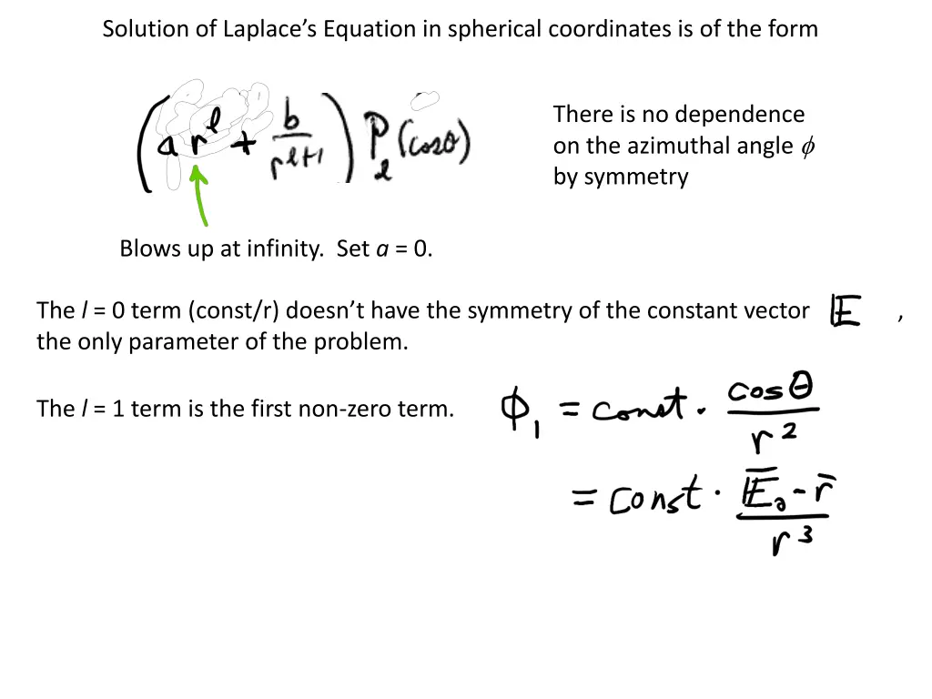 solution of laplace s equation in spherical