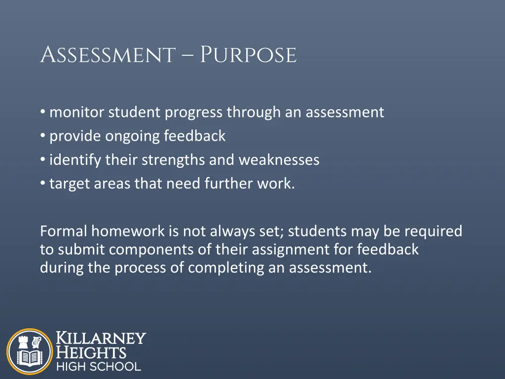 assessment purpose