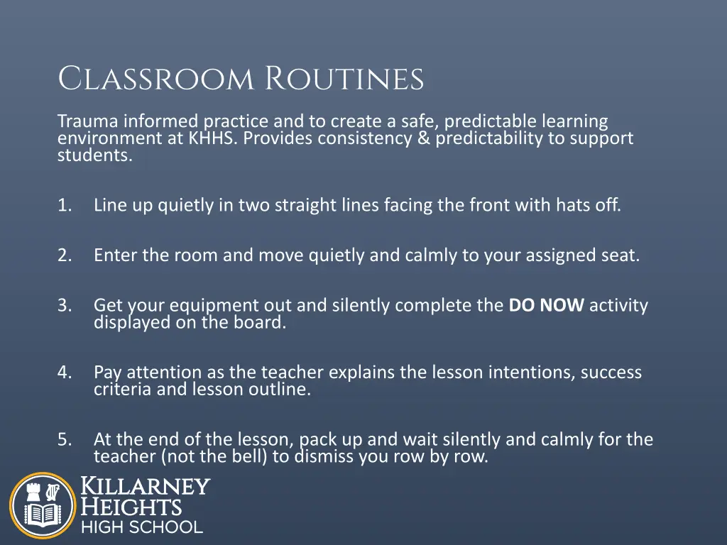 classroom routines