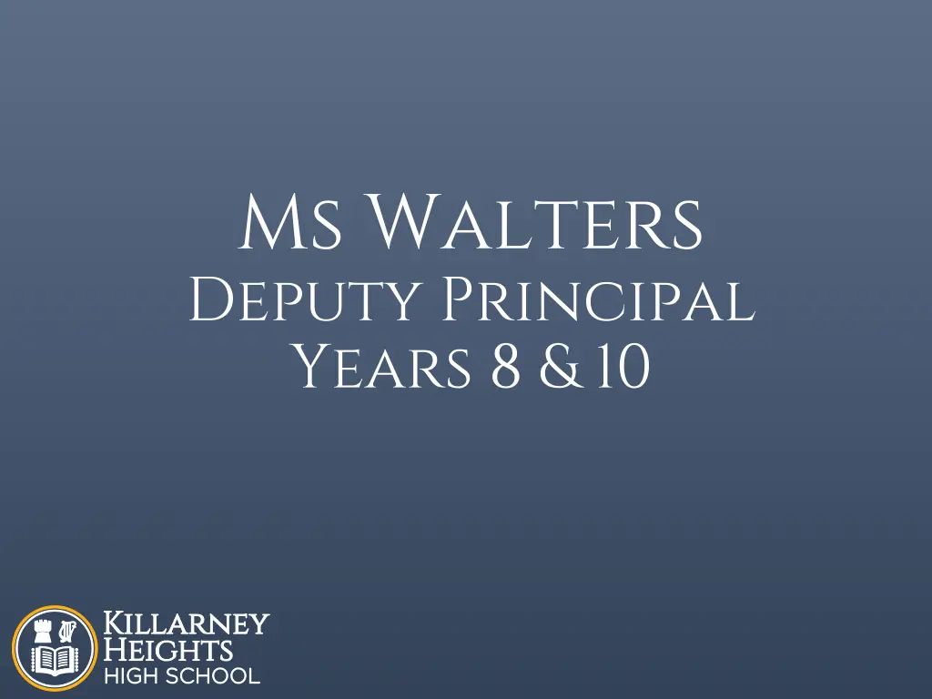 ms walters deputy principal years 8 10