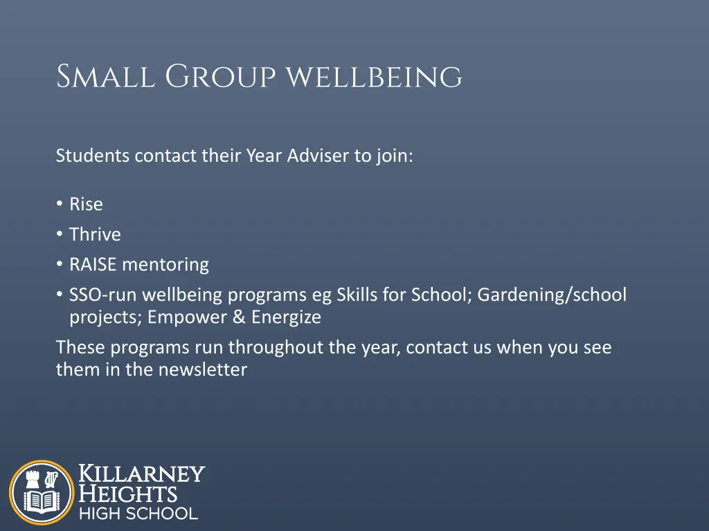small group wellbeing