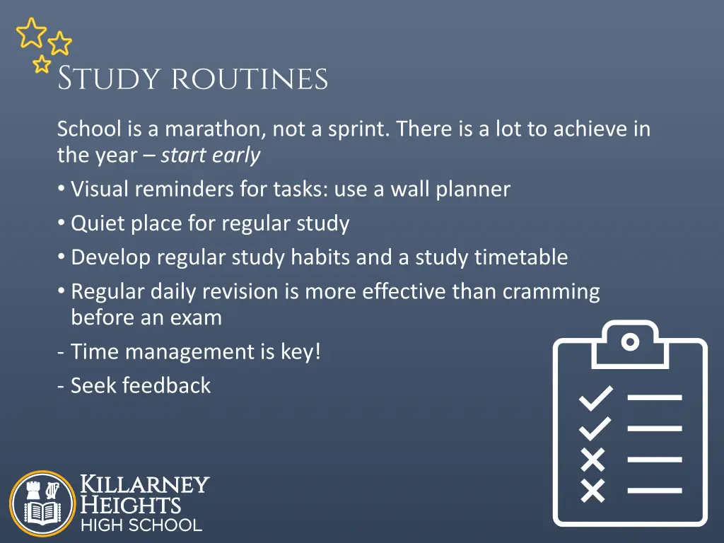 study routines