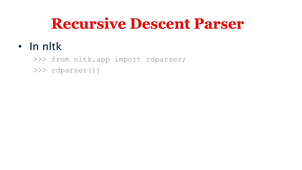 recursive descent parser