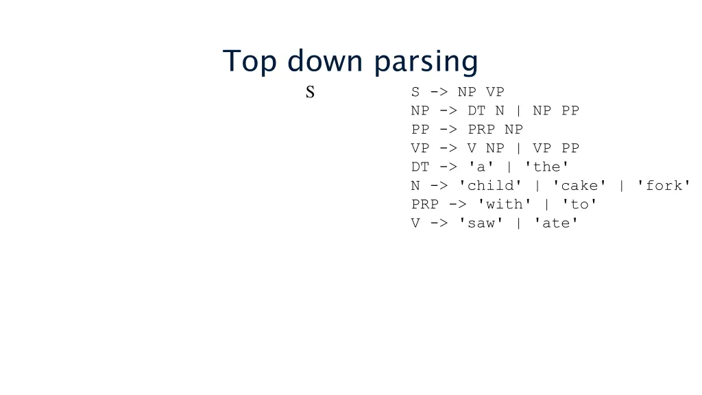 top down parsing