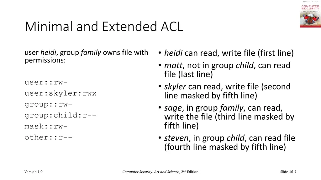 minimal and extended acl