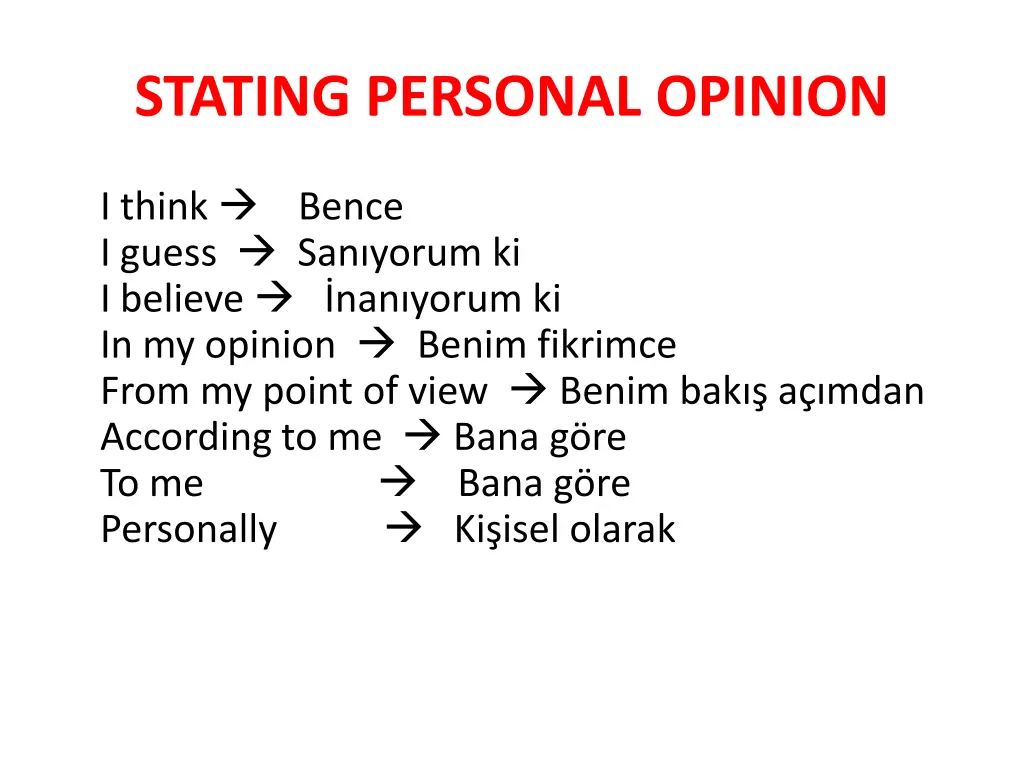 stating personal opinion