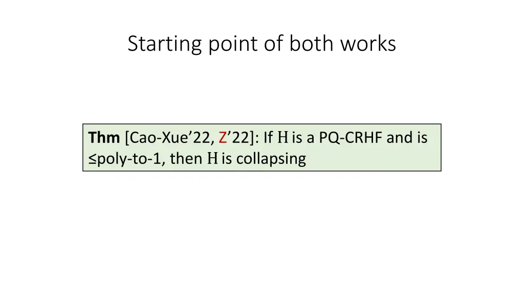 starting point of both works