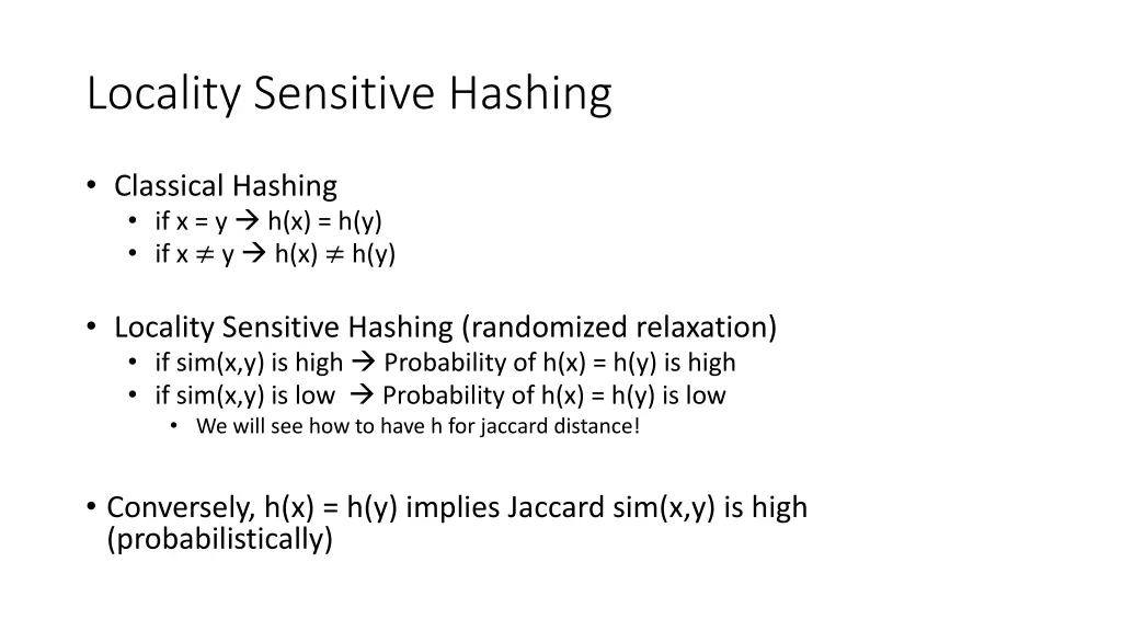 locality sensitive hashing 1