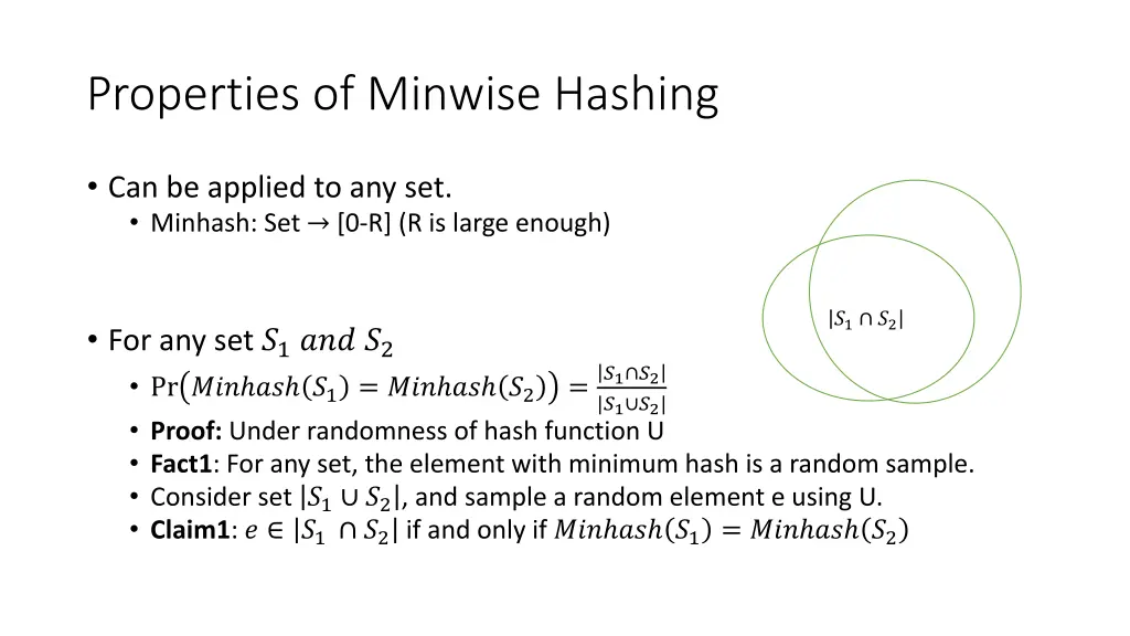 properties of minwise hashing