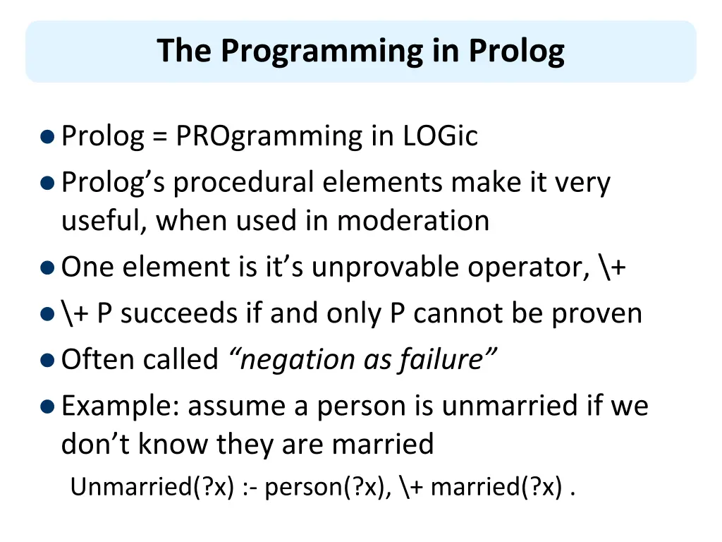 the programming in prolog