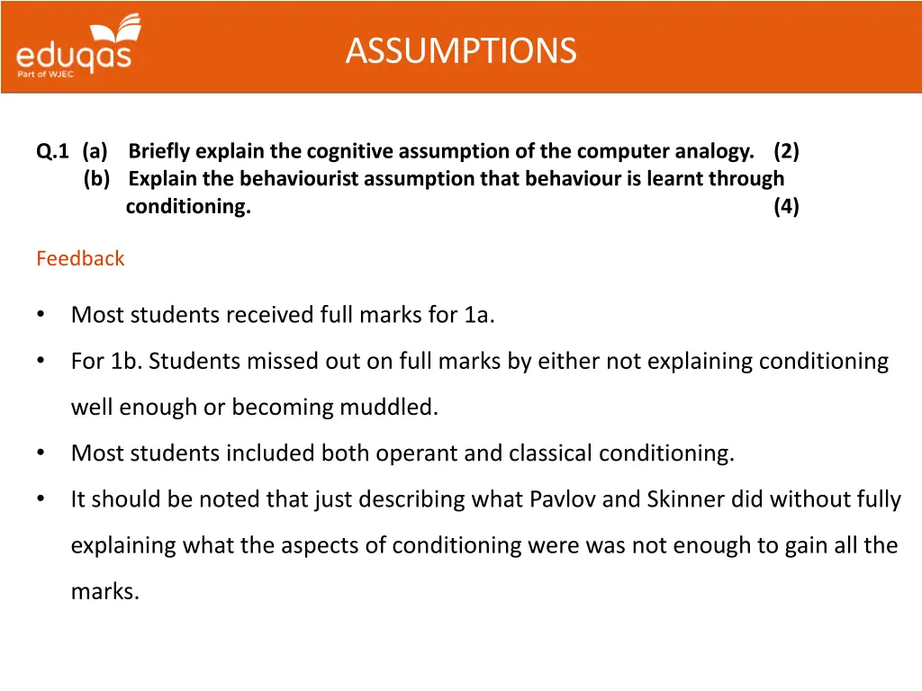 assumptions