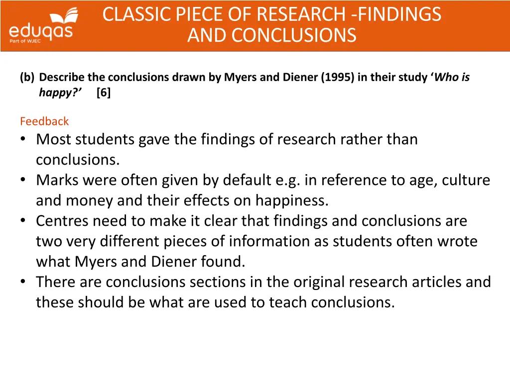 classic piece of research findings and conclusions 1