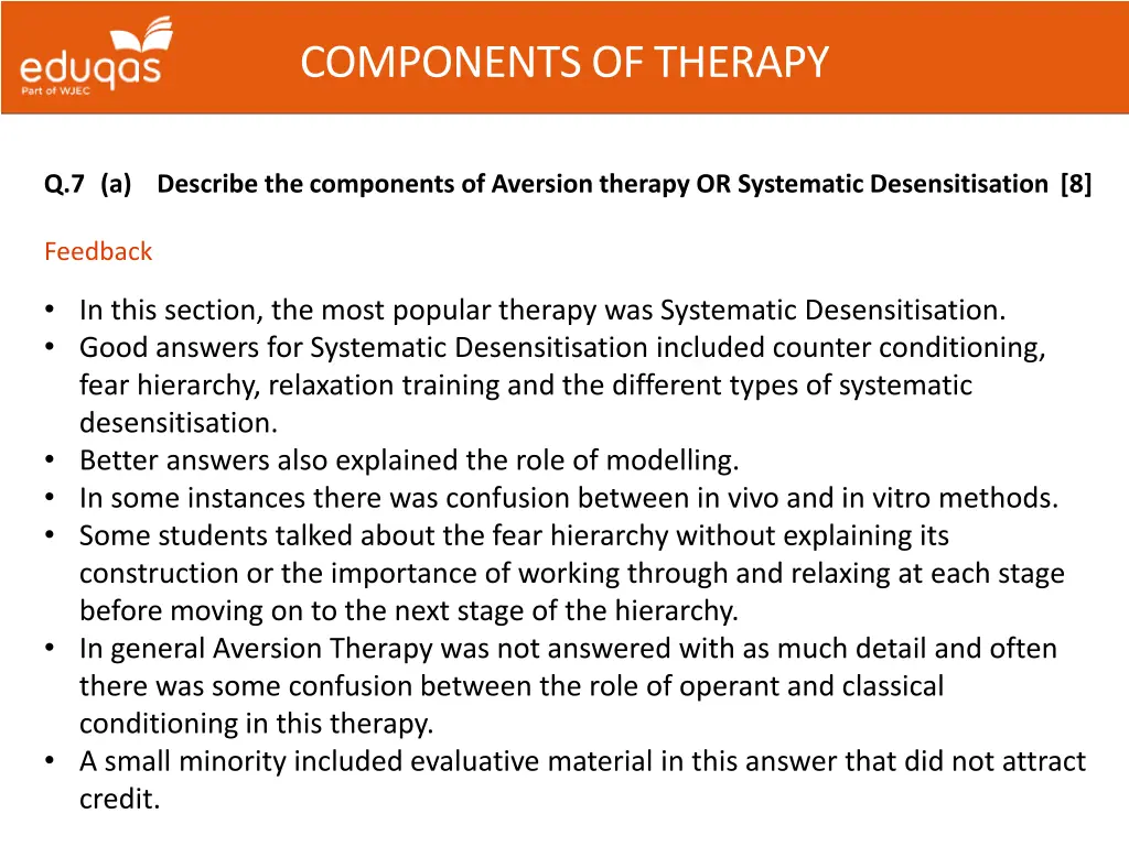 components of therapy