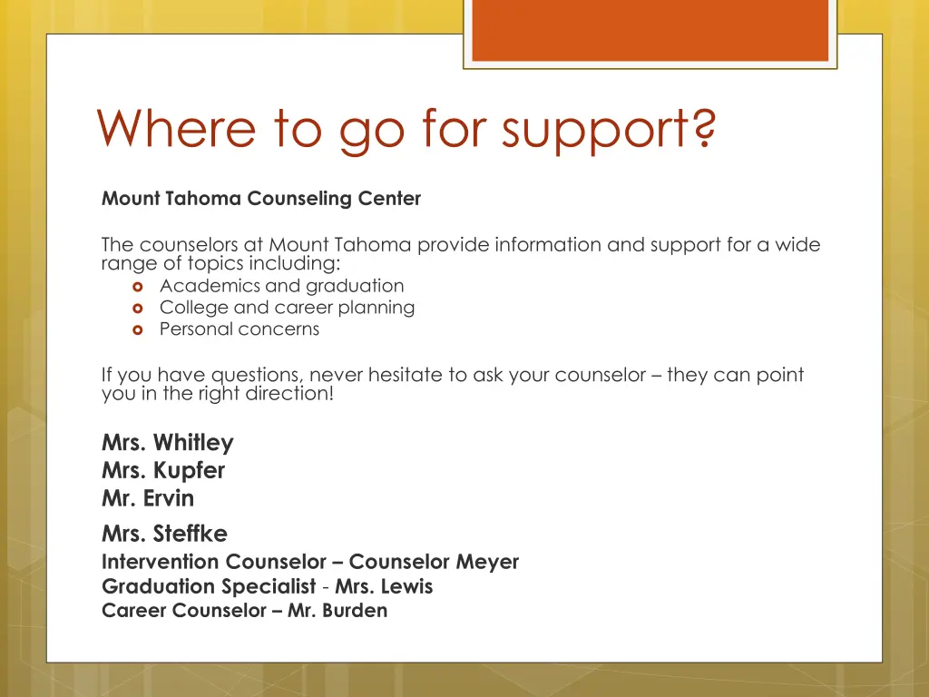 where to go for support