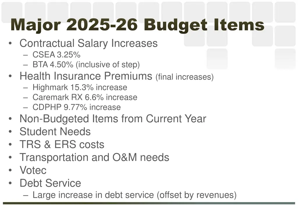 major 2025 major 2025 26 budget items 26 budget