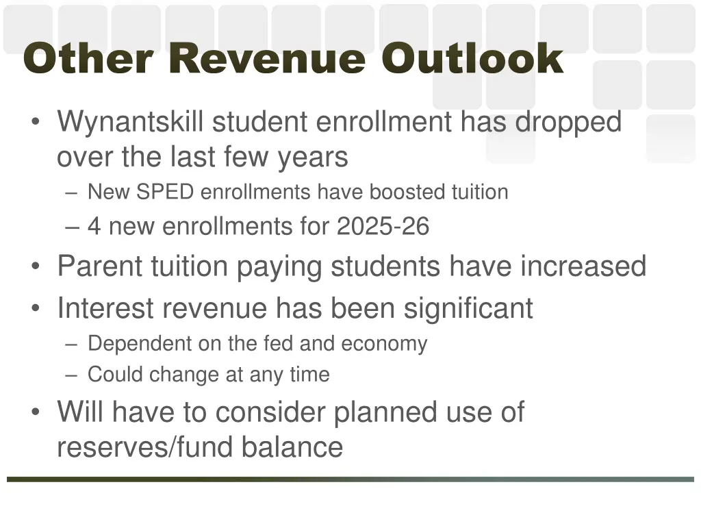 other revenue outlook other revenue outlook