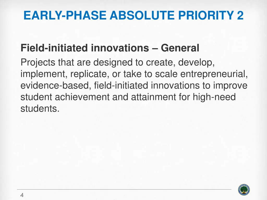 early phase absolute priority 2