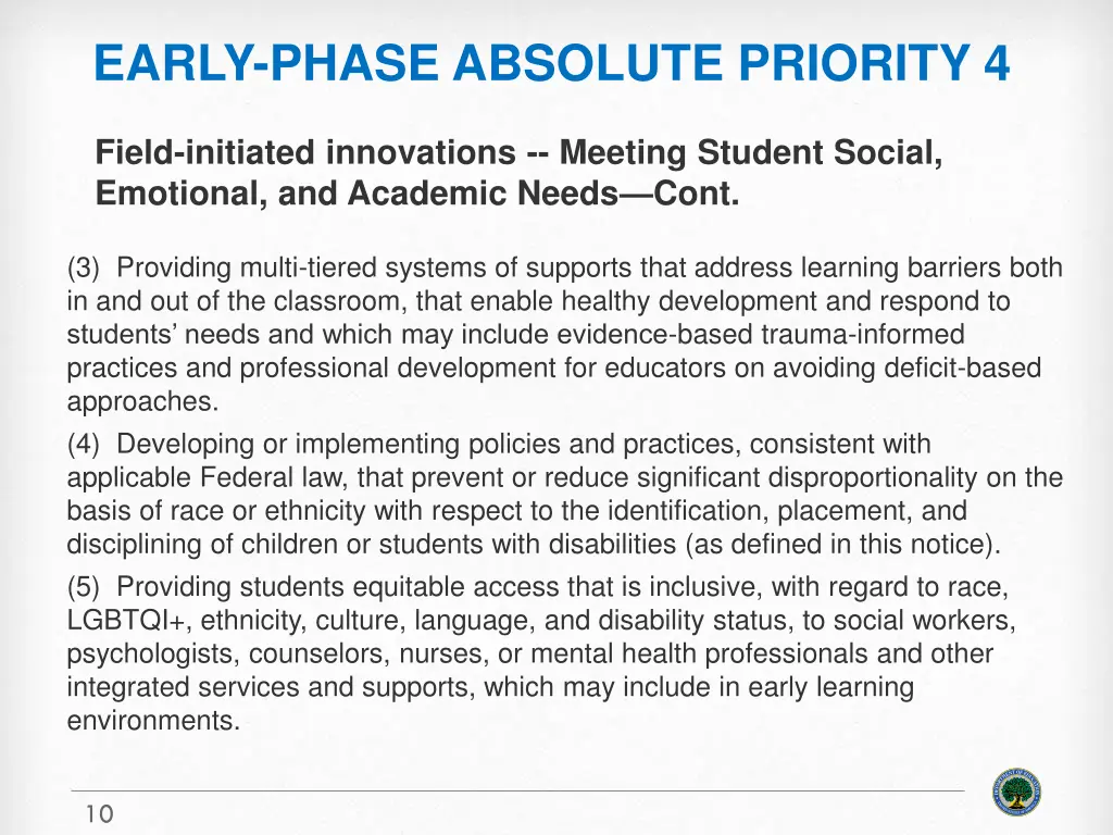 early phase absolute priority 4 4