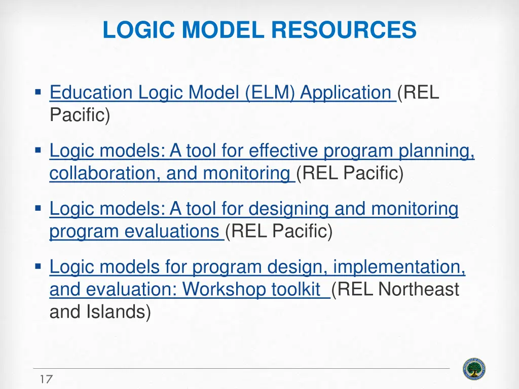 logic model resources