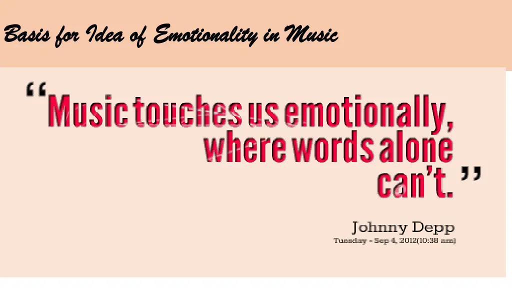 basis for idea of emotionality in music basis