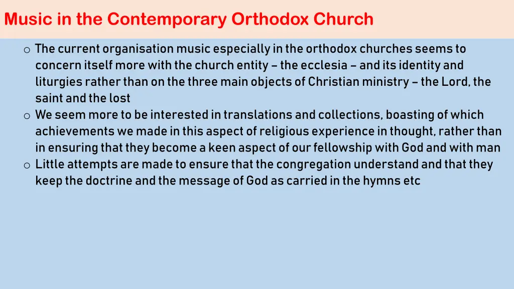 music in the contemporary orthodox church