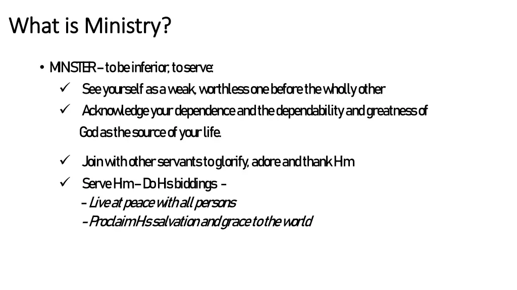 what is ministry what is ministry