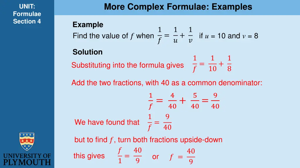 more complex formulae examples