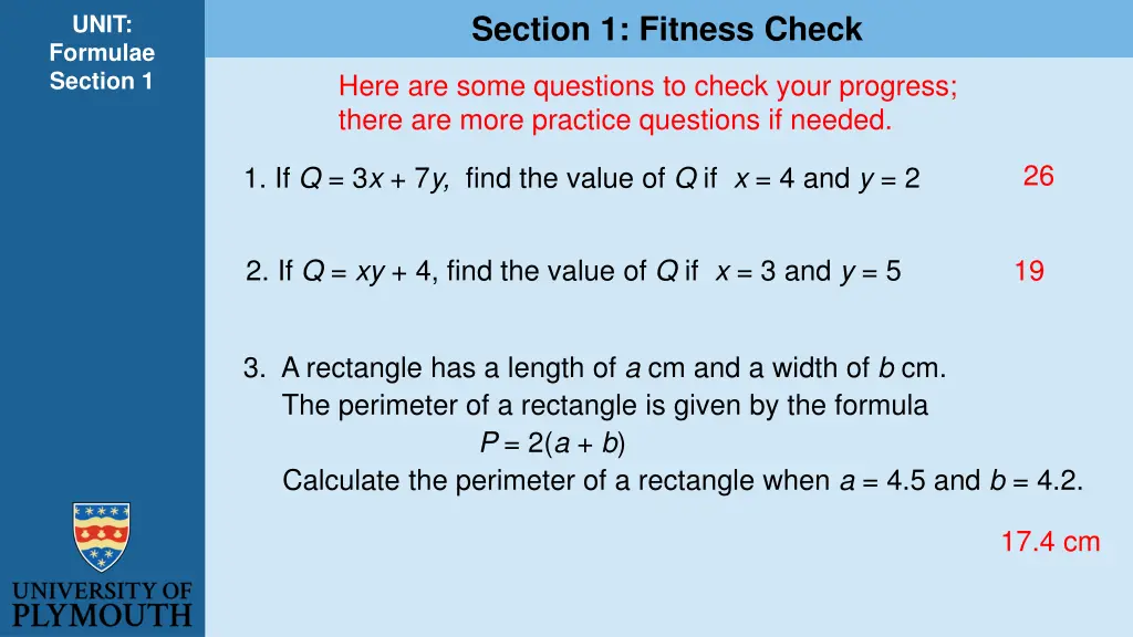 section 1 fitness check