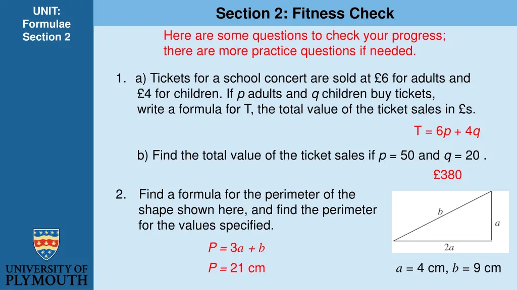 section 2 fitness check here are some questions