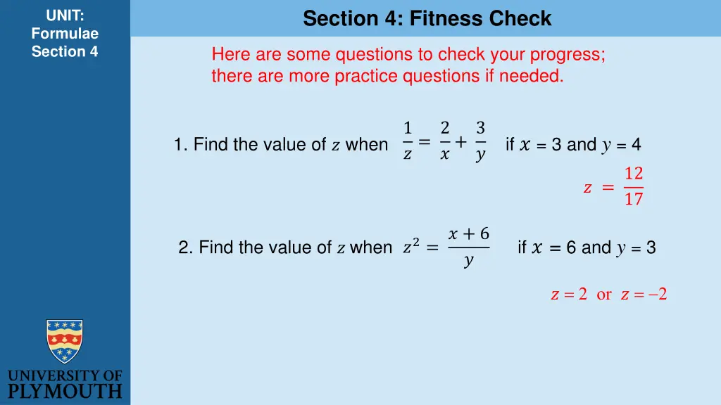 section 4 fitness check