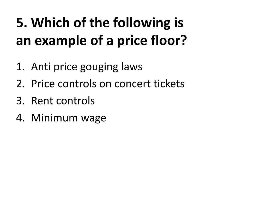 5 which of the following is an example of a price
