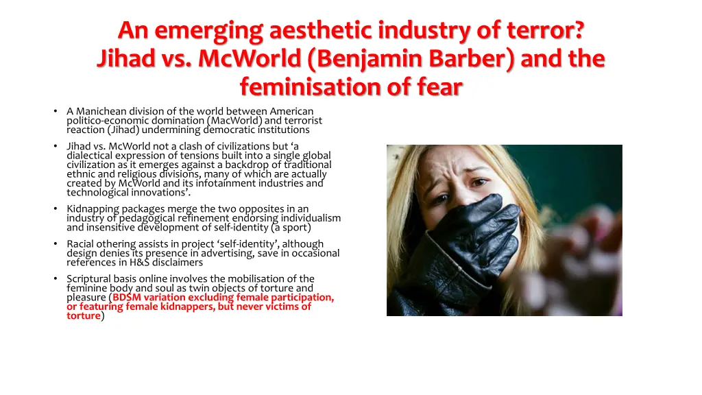 an emerging aesthetic industry of terror jihad