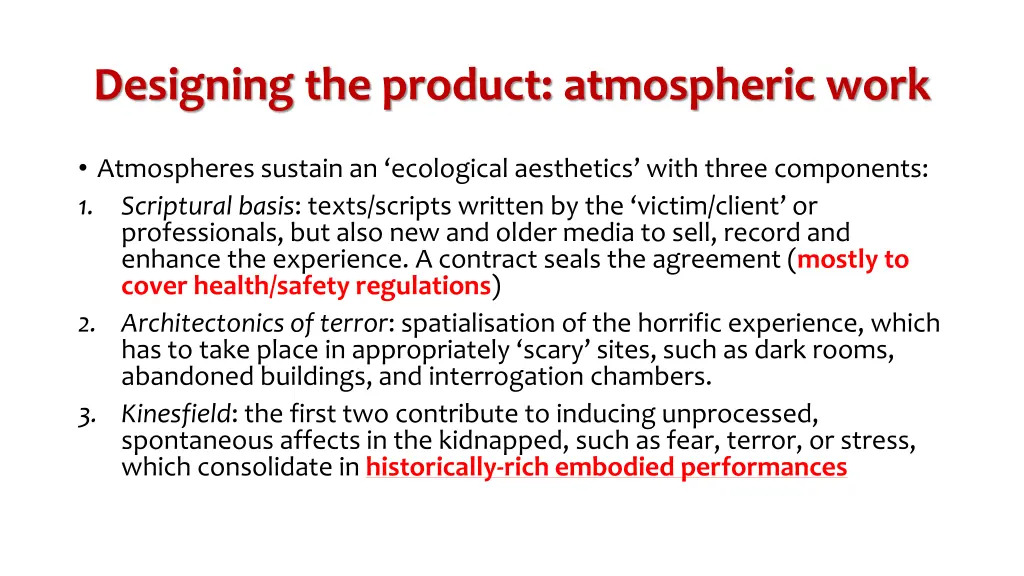 designing the product atmospheric work