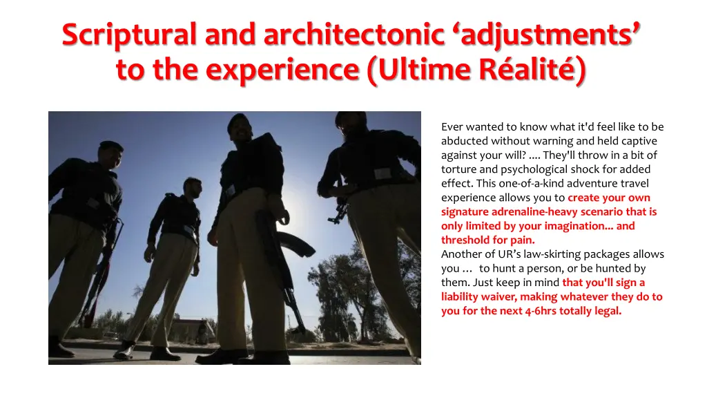 scriptural and architectonic adjustments