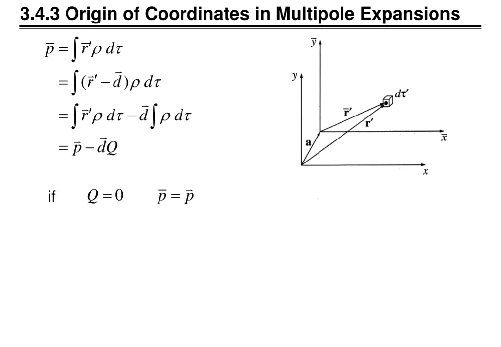 3 4 3 origin of coordinates in multipole