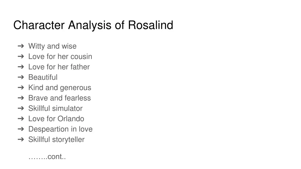 character analysis of rosalind
