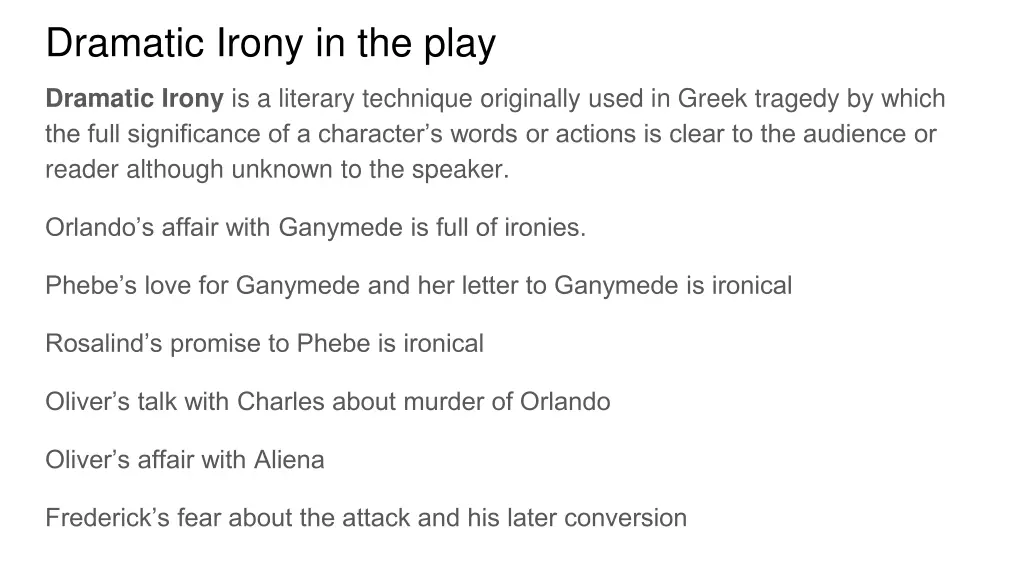 dramatic irony in the play