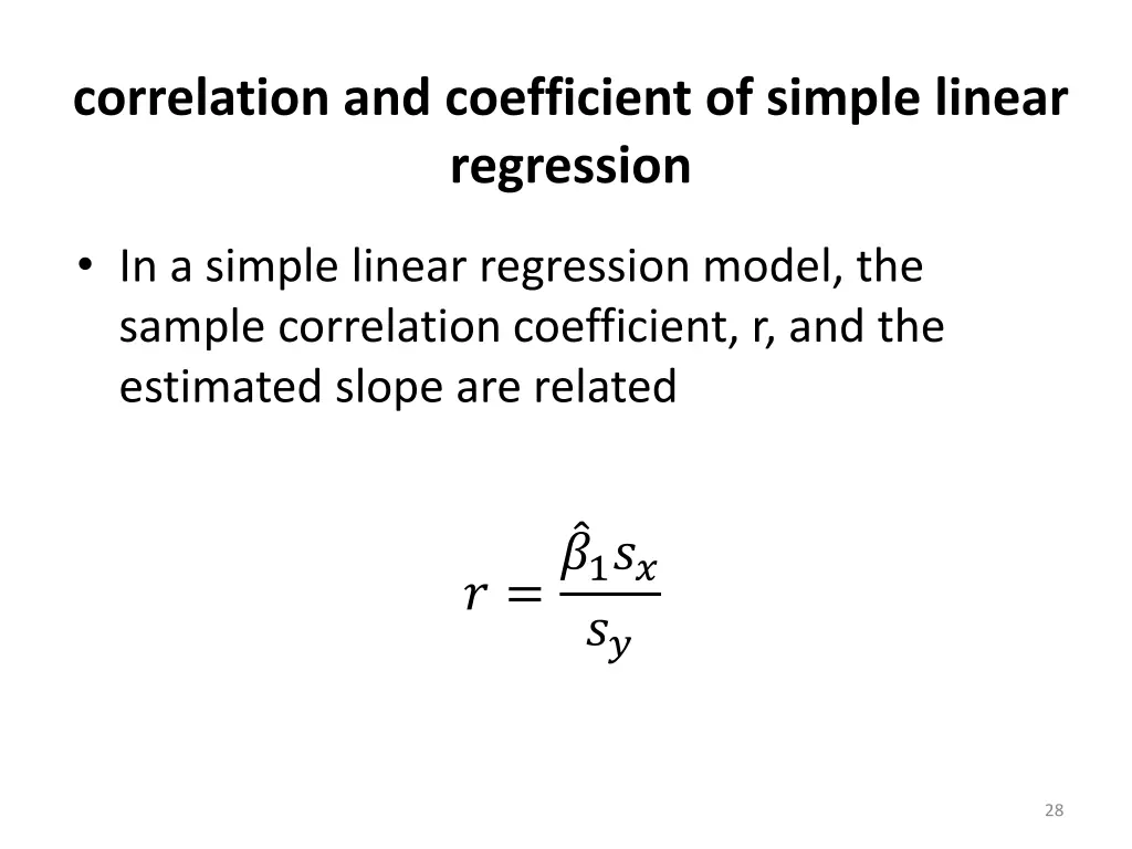 correlation and coefficient of simple linear
